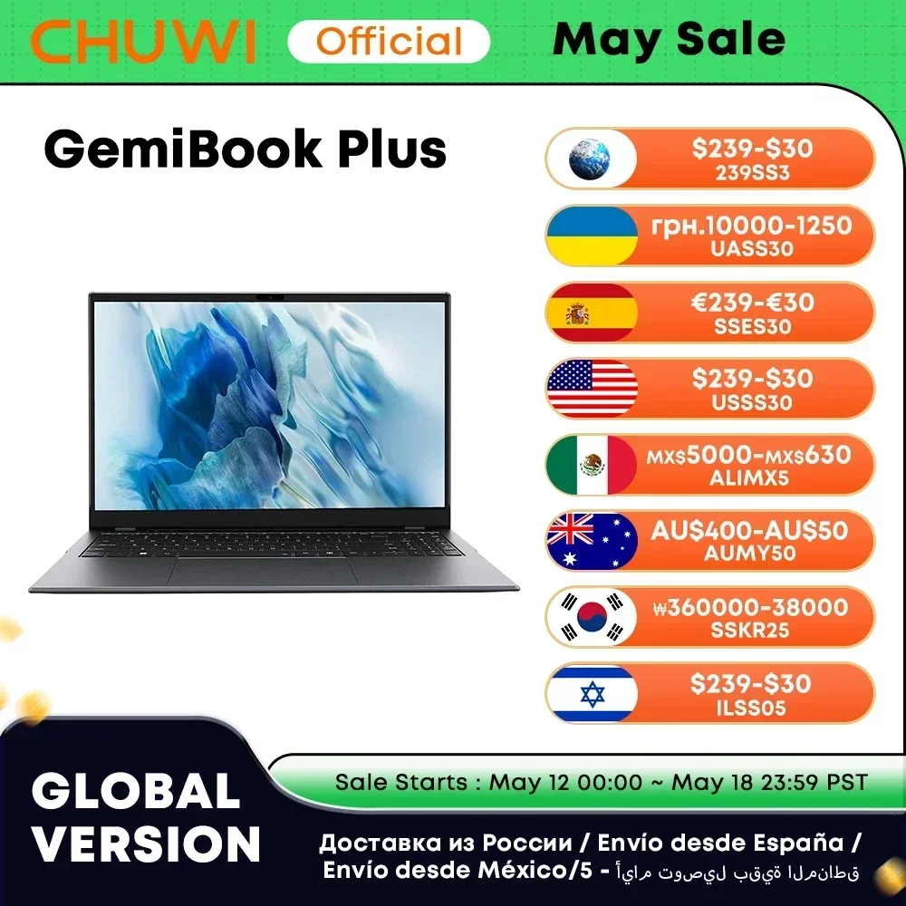 

New! GemiBook Plus Laptop 15.6" Intel N100 Graphics for 12th Gen 1920*1080P 16GB RAM 512GB SSD With Cooling Fan Windows 11