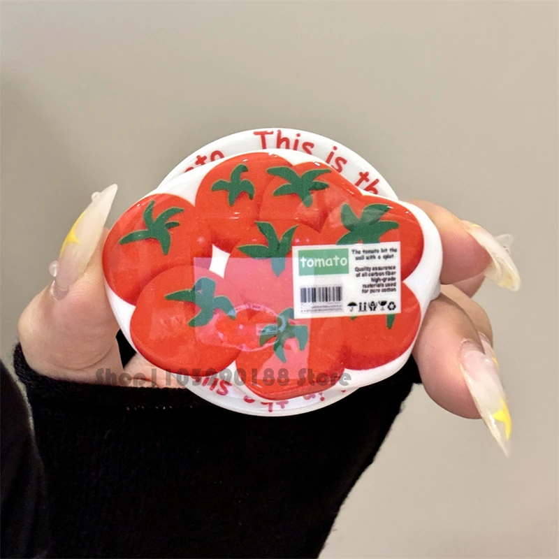 

Korean Cute Cartoon Tomato Magnetic Holder Grip Tok Griptok Phone Stand Holder Support For iPhone 16 For Pad Magsafe Smart Tok