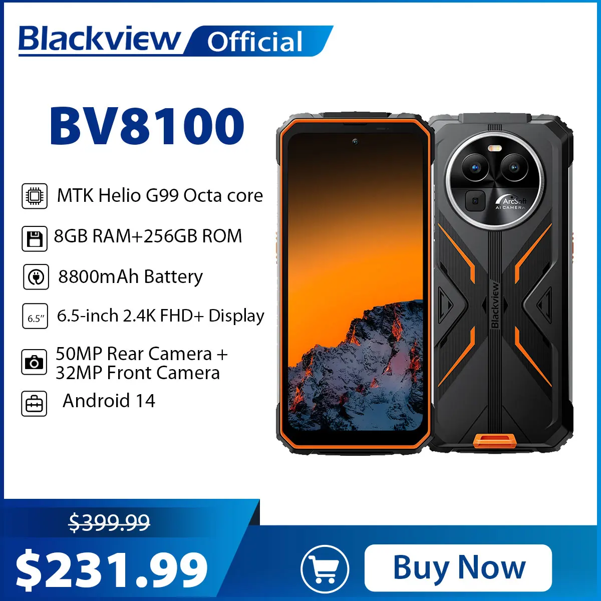 Blackview BV8100 Rugged Smartphone Helio G99 6.5