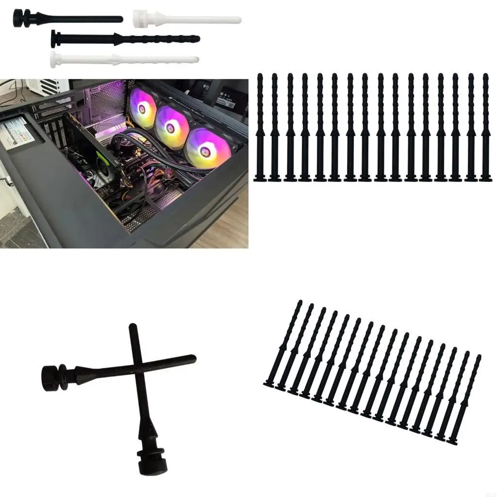 

4X7E 16Pieces High Compatibility PC Case Fan Silicone Mounts Rubber Rivets Noise Reduction Pads for Computer Assembly