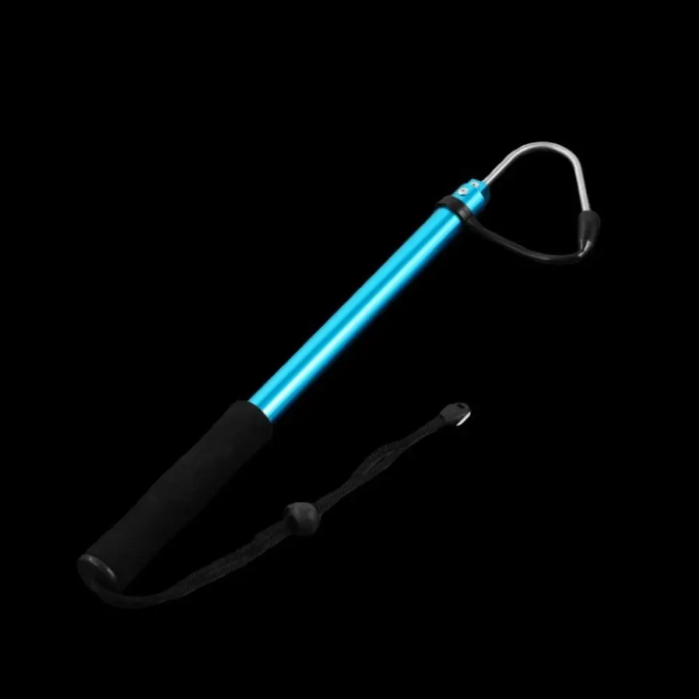 Aluminum Alloy Pole Telescopic Fishing Gaff Soft EVA Handle Nonslip Handle Fish Grippers Red Blue Color Stainless Steel Hook