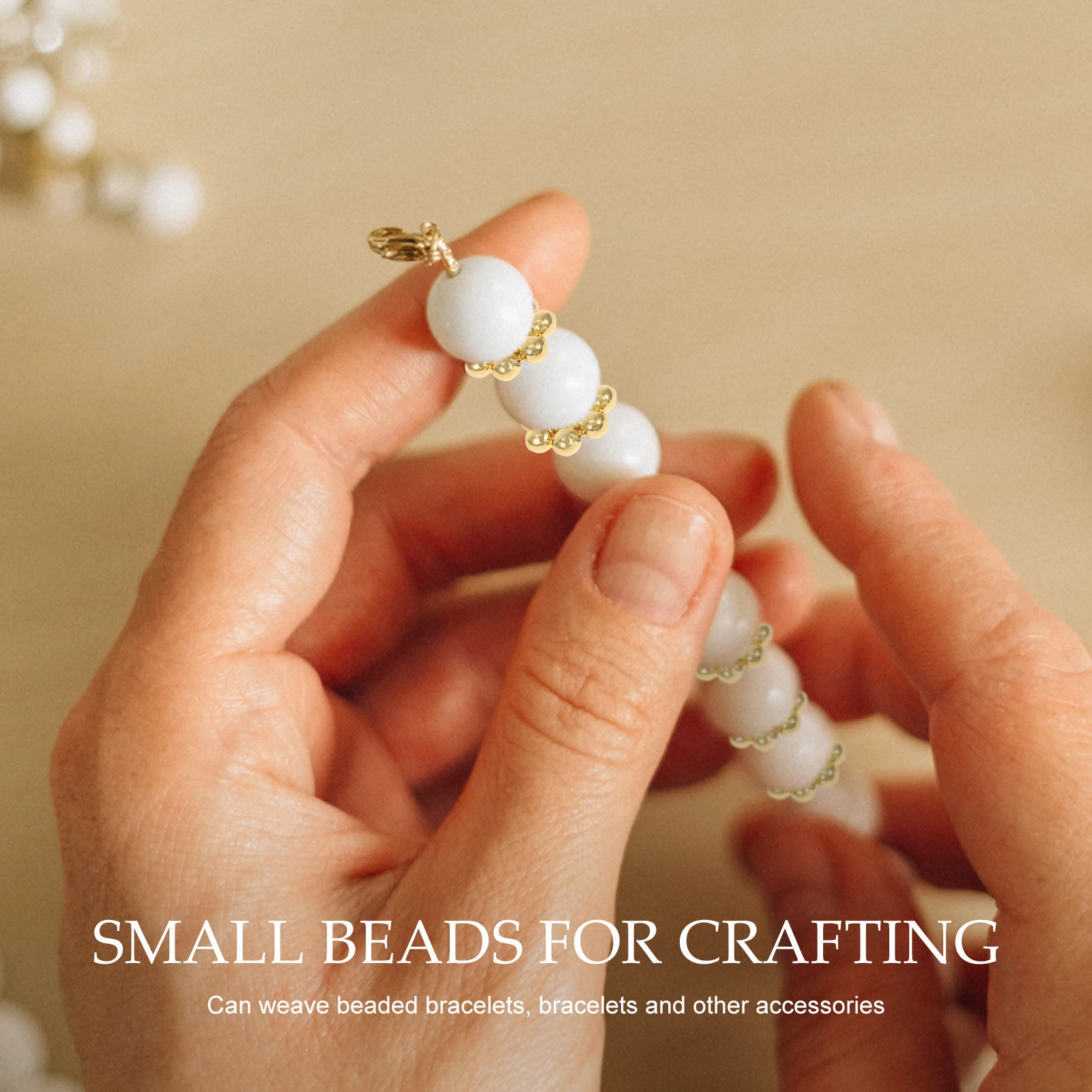 

100pcs Snowflake Bead Holder Spacer Stainless Steel Metal Beads for Bracelets Necklace Keychain Making DIY Jewelry Craft