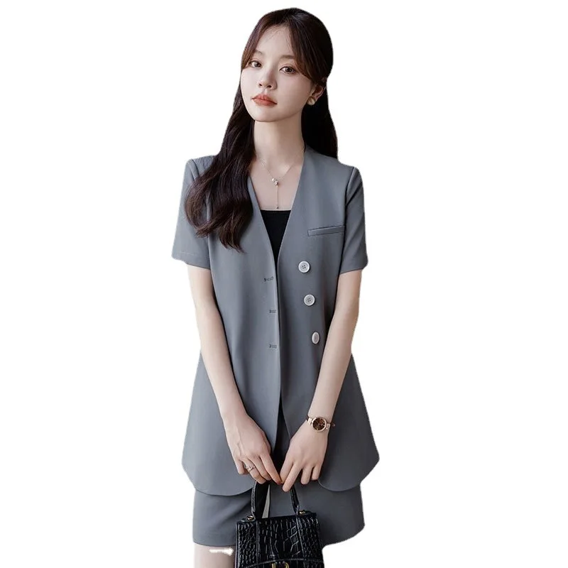 Short Sleeve Suit Suit Women's High-Grade Professional Casual Small Internet Celebrity Shorts Two-Piece Set