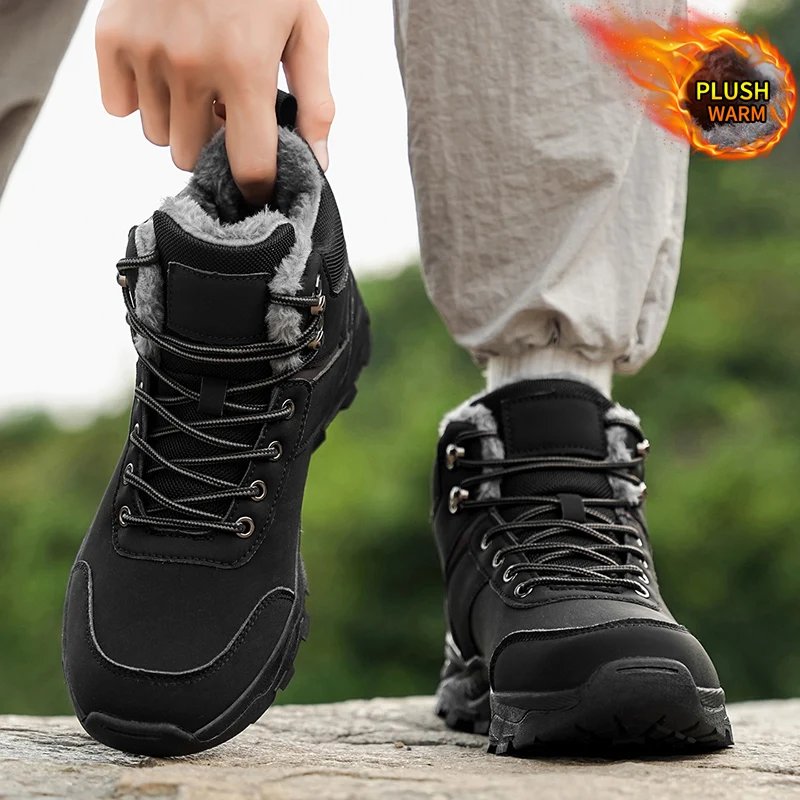 Men boots New Winter Slippers Warm Men Shoes Waterproof Non-Slip Plush Sneakers Male tenis shoes Boots Men Sneakers Winter