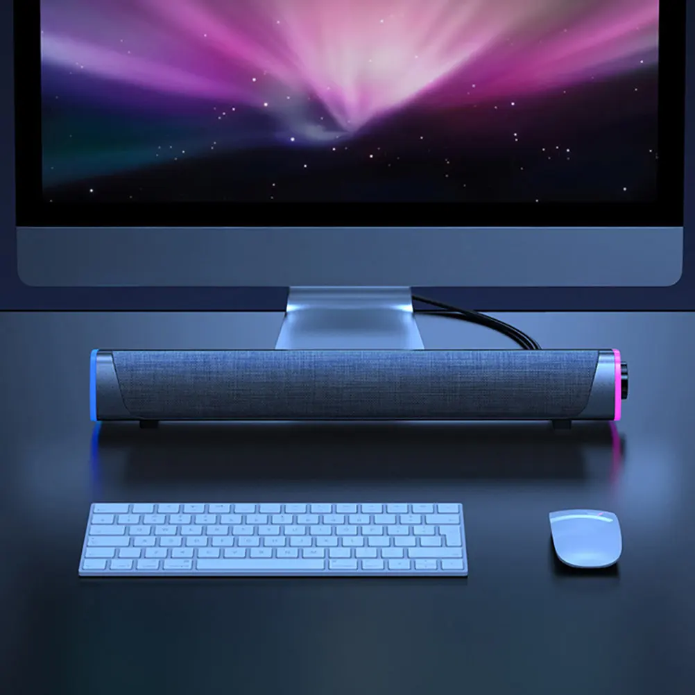 

Professional Dual Speaker Sound Bar Wireless Stereo Soundbar Music Player for Computer Tablet Home Office Game Audio
