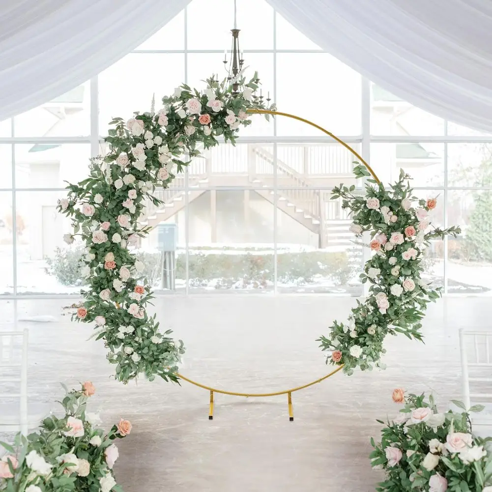 

Round Arch Backdrop Stand Metal Wrought Iron Circle Wedding Arch Background Decorative Frame Balloon Flower Arch Metal