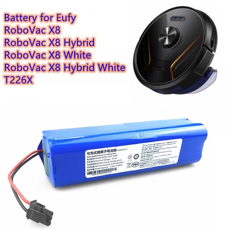 14.4V Battery for Eufy RoboVac X8 RoboVac X8 Hybrid RoboVac X8 White RoboVac X8 Hybrid White T226X 6500mAh PA61