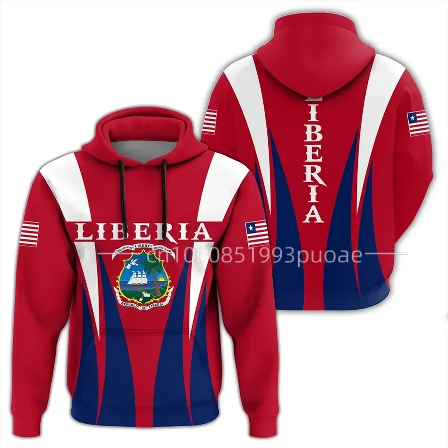 Autumn Winter New Liberia Hoodie - Apex Styles Africa Zone Apparel Men's Zipper Hoodie Vintage Harajuku Tracksuit