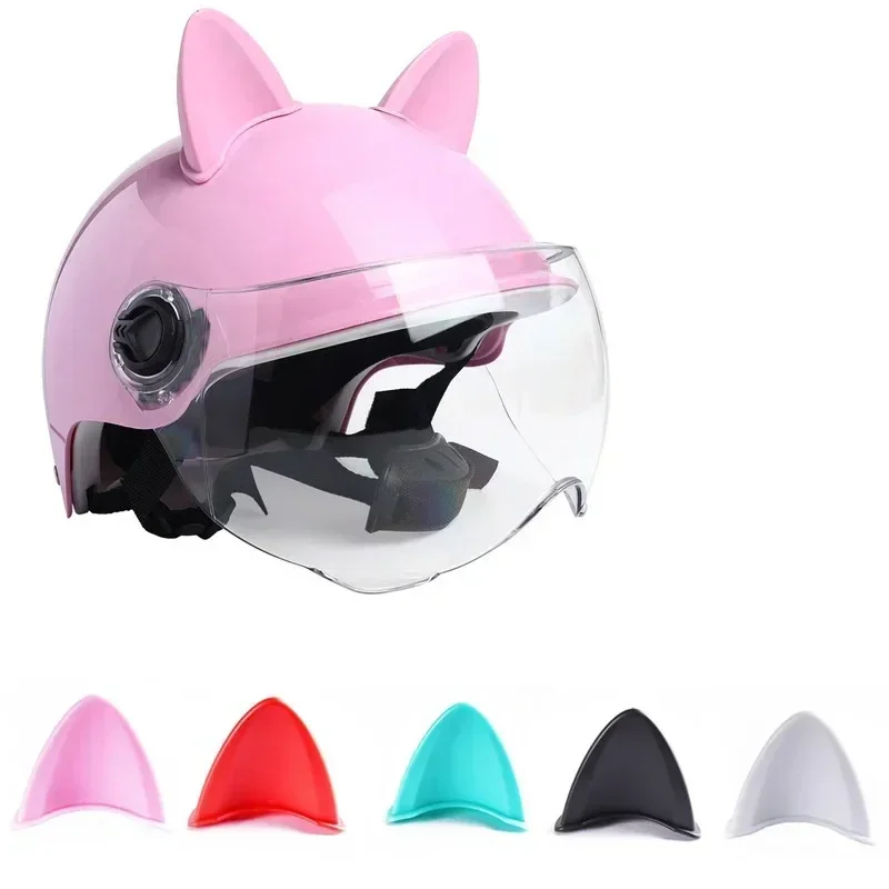 

DIY Cute Cat Ears Decoration Helmet Motorcycle Electric Car Helmet Styling Double-sided Stickers Decor Helmet Accessories Tools