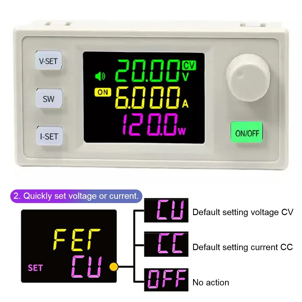 SK120X CNC DC 6-36V To 0-36V DC Regulated Power Supply Stabilized Voltage Step-up Step-down Converter with LCD Display 120W USB