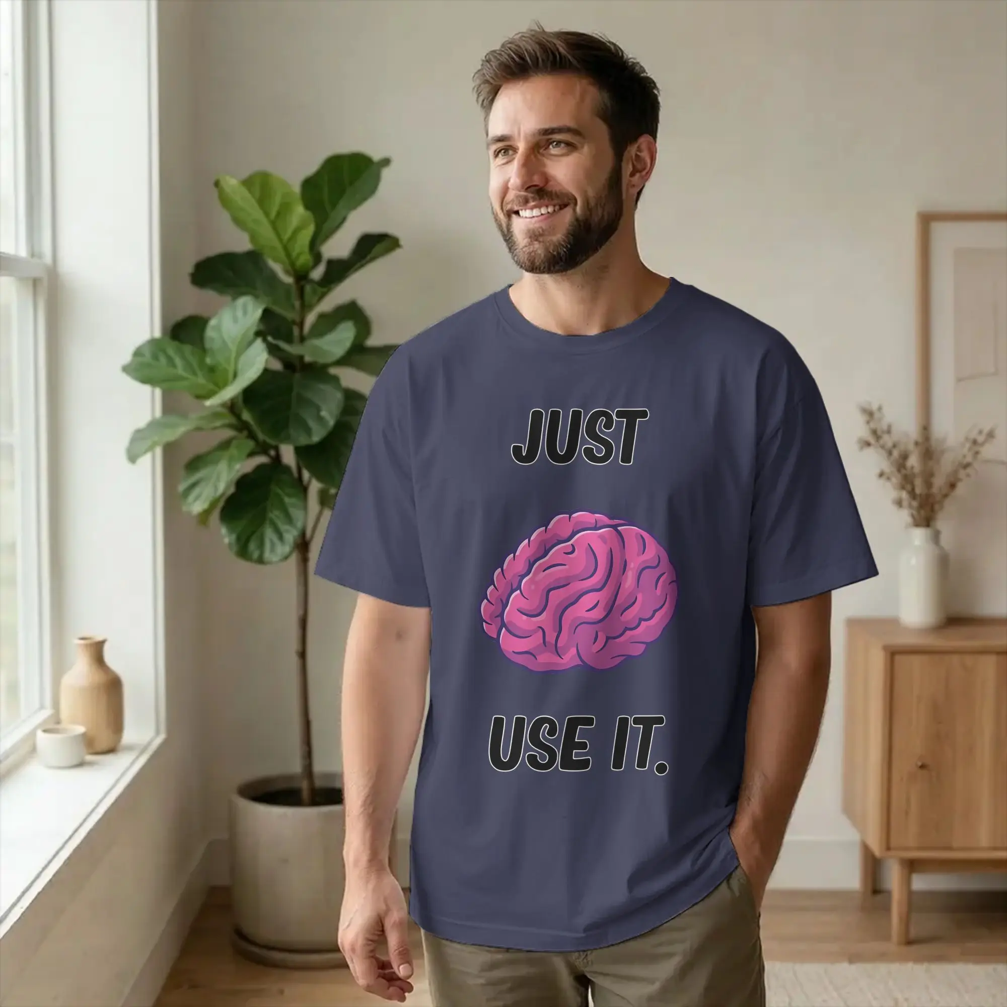 Retro Just Use It. funny mind   Tshirts Men's 100%Cotton Short Sleeve  O-neck Summer Tops Shirts