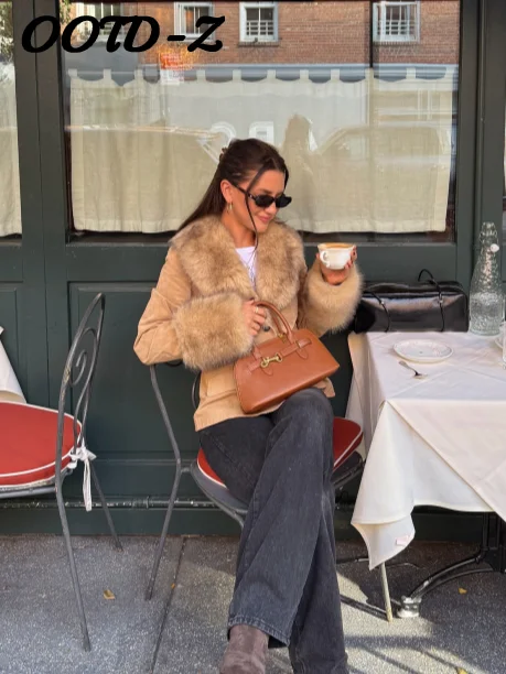 سترات نسائية أنيقة مطبوعة بشراشيب معاطف فضفاضة متباينة وسحاب وأكمام طويلة معاطف نسائية موضة خريف وشتاء 2025 ملابس خارجية للسيدات