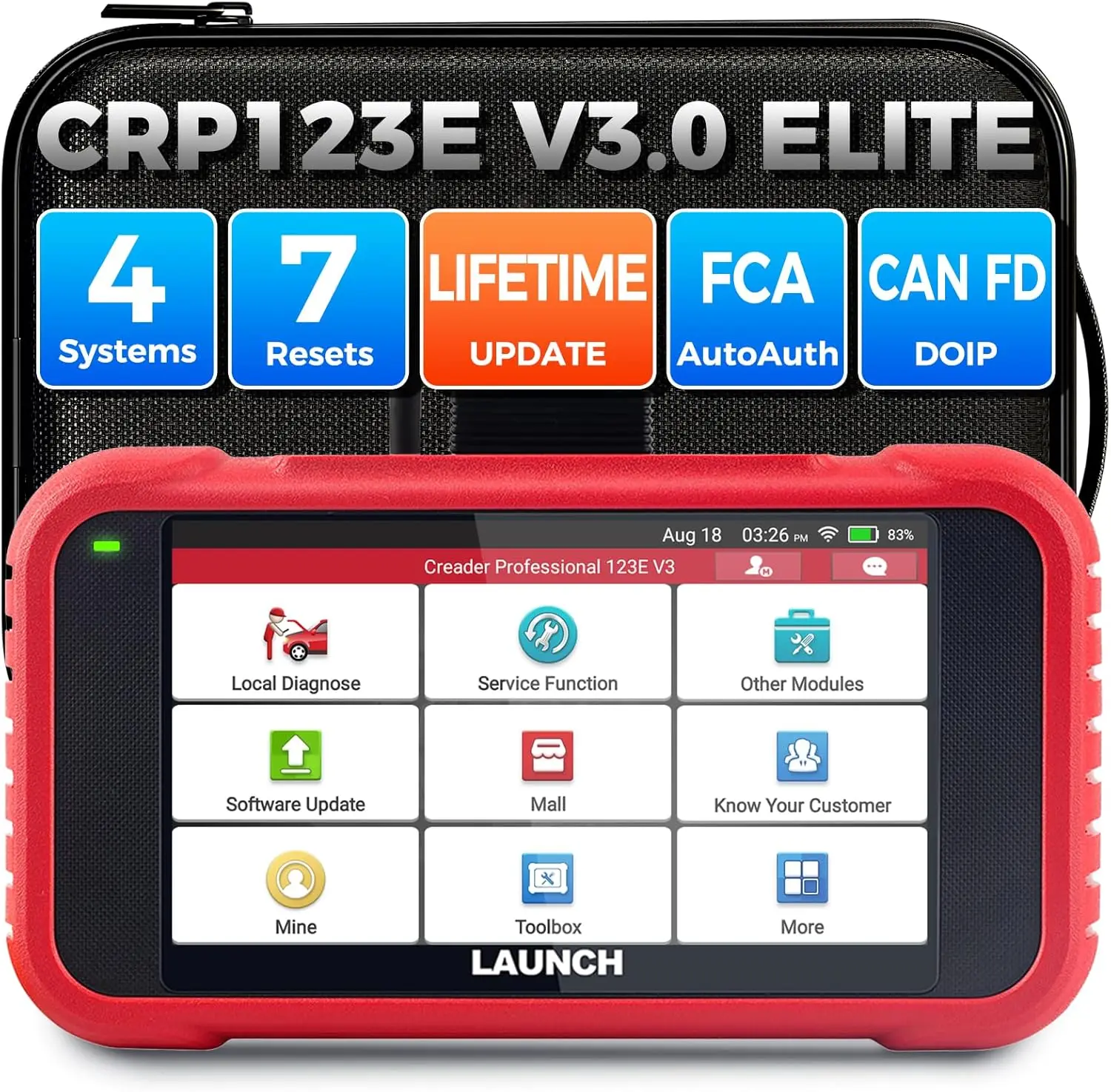 

Модернизированный сканер OBD2 CRP123E V3.0 Elite 2025 года, диагностический инструмент для двигателя, ABS, SRS, 7, сброс, тест батареи, FCA SGW, обновления