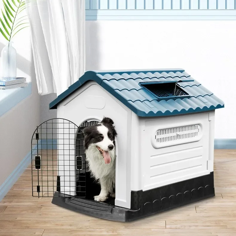 Manufacturer Wholesale Pet House Dog Villa Rainproof Plastic Foldable Indoor Outdoor Portable  Pet Dog Kennel