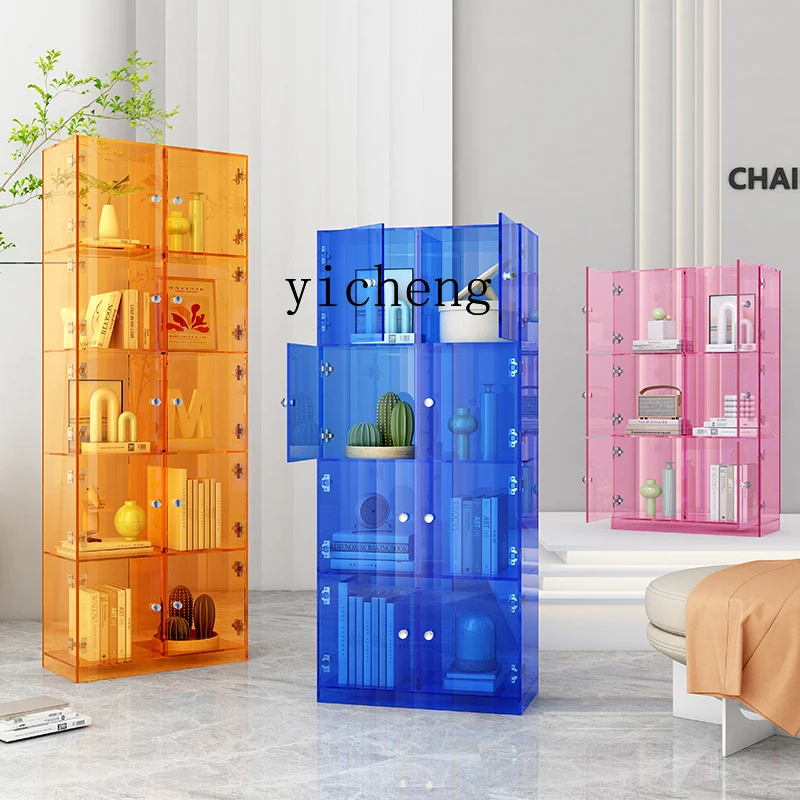 Xl Simple Acrylic Double Door Multi-Layer Floor Dustproof Bookshelf Display Cabinet Hand Office