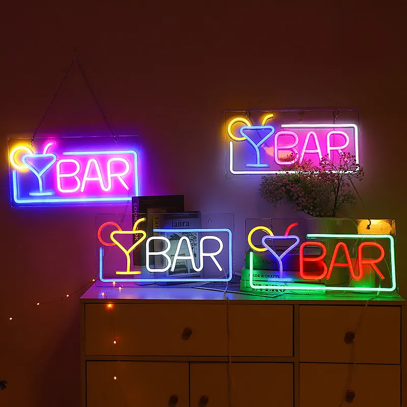 LED Backlit Neon Bar Sign Wall Mounted Decorative Light for Home and Bars Alphabet Night Ligh for Party Decor LED Neon Lights