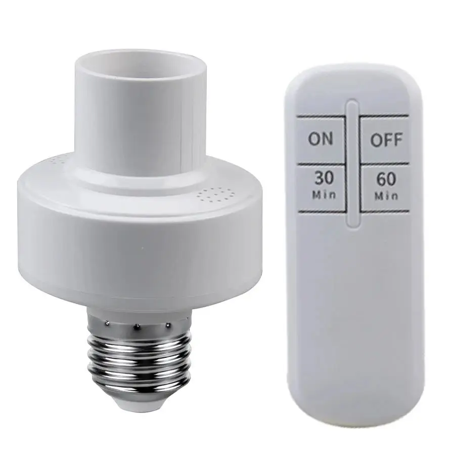 E27 Smart Timer Switch Wireless Remote Control AC85-265V 10m Range Lamp Holde ON Off Light Bulb Base Socket Intelligent