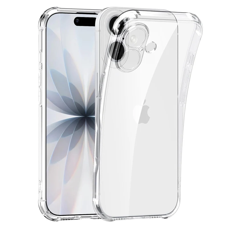 Transparente Silikon-Handyhülle für iPhone 16 17 15 11 12 13 Pro Max 14 7 8 Plus 12 Mini X Xs Xr 16E 17 Air Durchsichtige TPU Weiche Schutzhülle