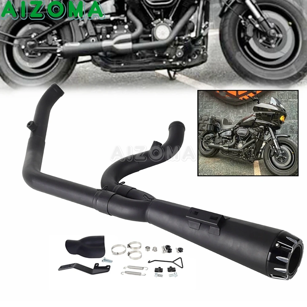 Motorcycle Full Exhaust Muffler Pipe Complete System For Harley Softail Low Rider S FXLRS FXLR ST FXLRST FXRST Street Bob 18-24