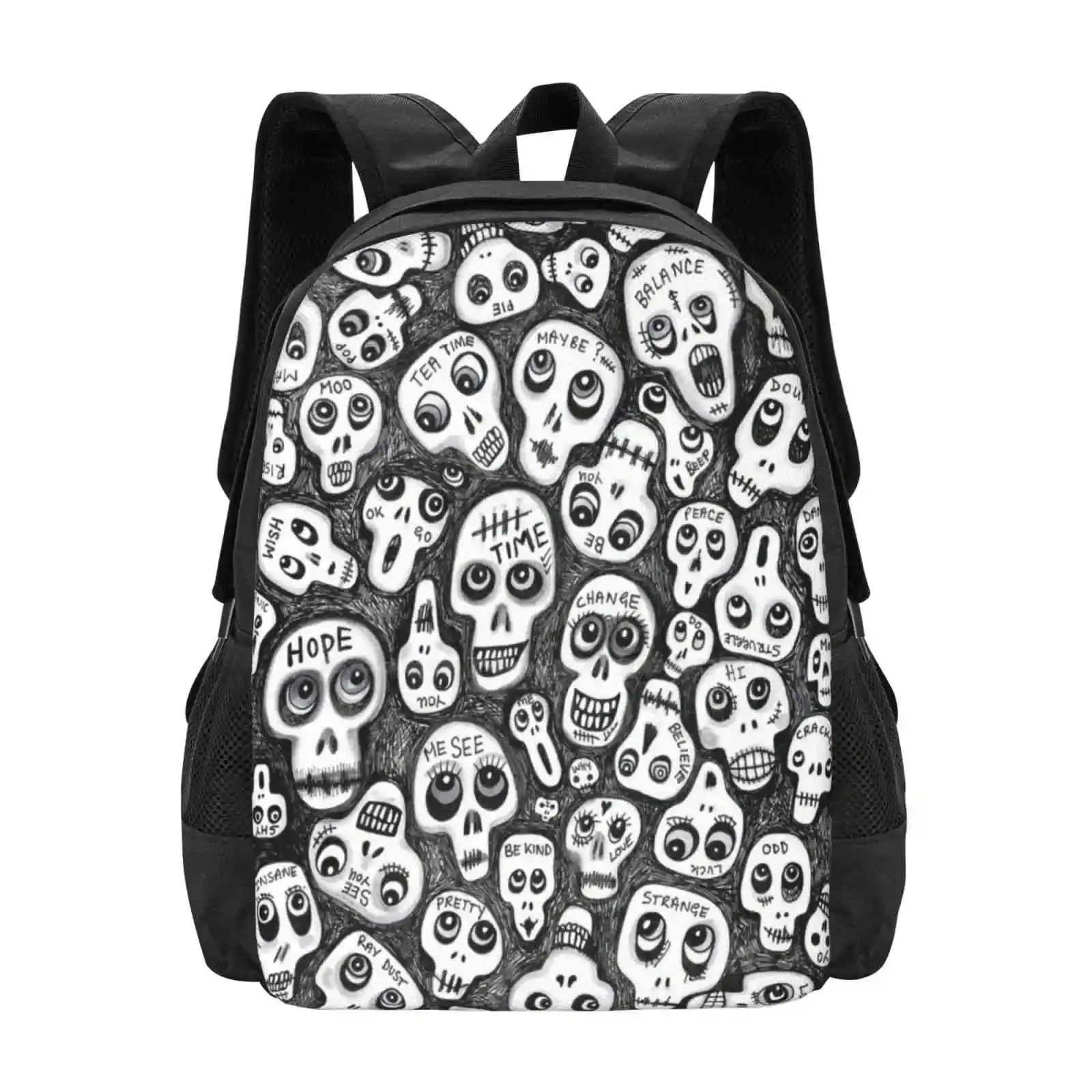 

The Skull People Art Hot Sale Schoolbag Backpack Fashion Bags Halloween Skulls Day Of The Dead The Skull People Raydust Ray