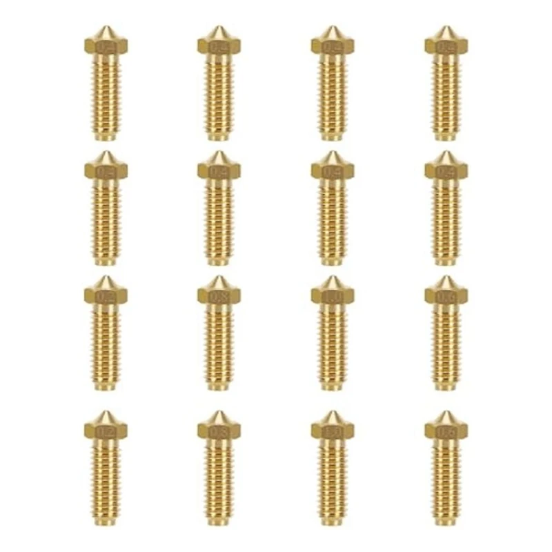 Anycubic-boquillas de latón de 16 piezas para extrusora Kobra 2 Series,8 piezas, 0,4mm, 2 piezas cada una, 0,2/0,6/0,8/1,0mm
