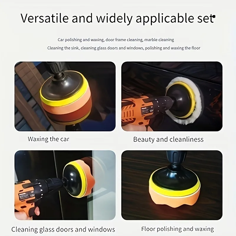 6Pcs Car Polishing Kit Soft Sponge Pads Scratch Remover Wax Disc for Car Motorcycle Home Cleaning