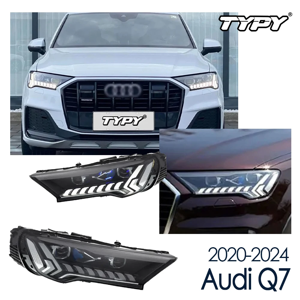 

TYPY автомобильные фары для Audi Q7 LED 2020-2024, Стайлинг фар, динамические линзы указателя поворота, автомобильные аксессуары в сборе