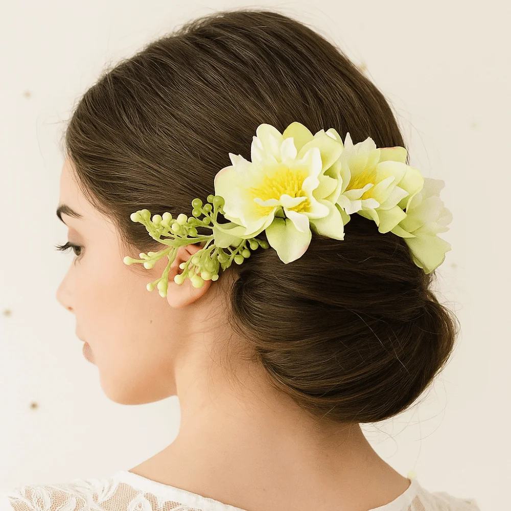 

Simulated Flower Flower Hair Comb Multicolor Cloth Bridal Hairpin Ethnic Style Fixed Combs Hair Accessories