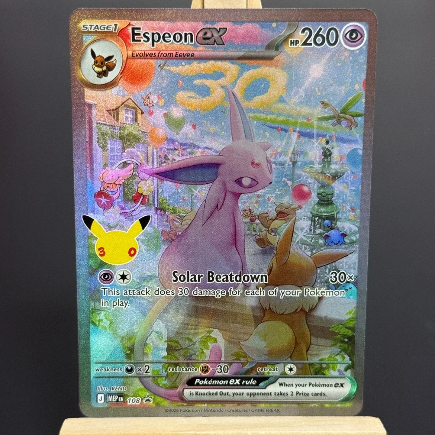 TCG English Espeon Sammelkarte 30. Jubiläum Ultra Premium Collection Folienkarte DIY Proxy