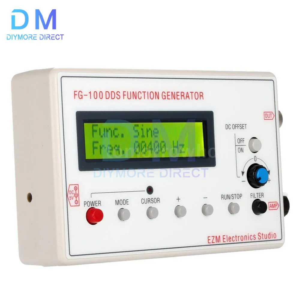 DC3.7-10V FG-100 Signal Generator Module DDS Function Frequency Adjustable Counter Sine/Square/Triangle/Sawtooth Wave 1Hz-500KHz