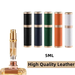 Seyahat için 5ml deri parfüm şişesi doldurulabilir parfüm Atomizer Ultral ince sis koku konteyner Mini ile sprey şişe