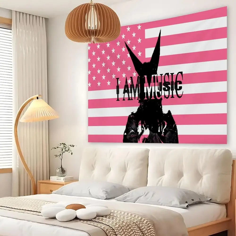 Rapper Singer P-Playboi Carti Tapestry Custom Living Bedroom Party Dormitory Interior Wall Bohemian Decoration Attached Clip
