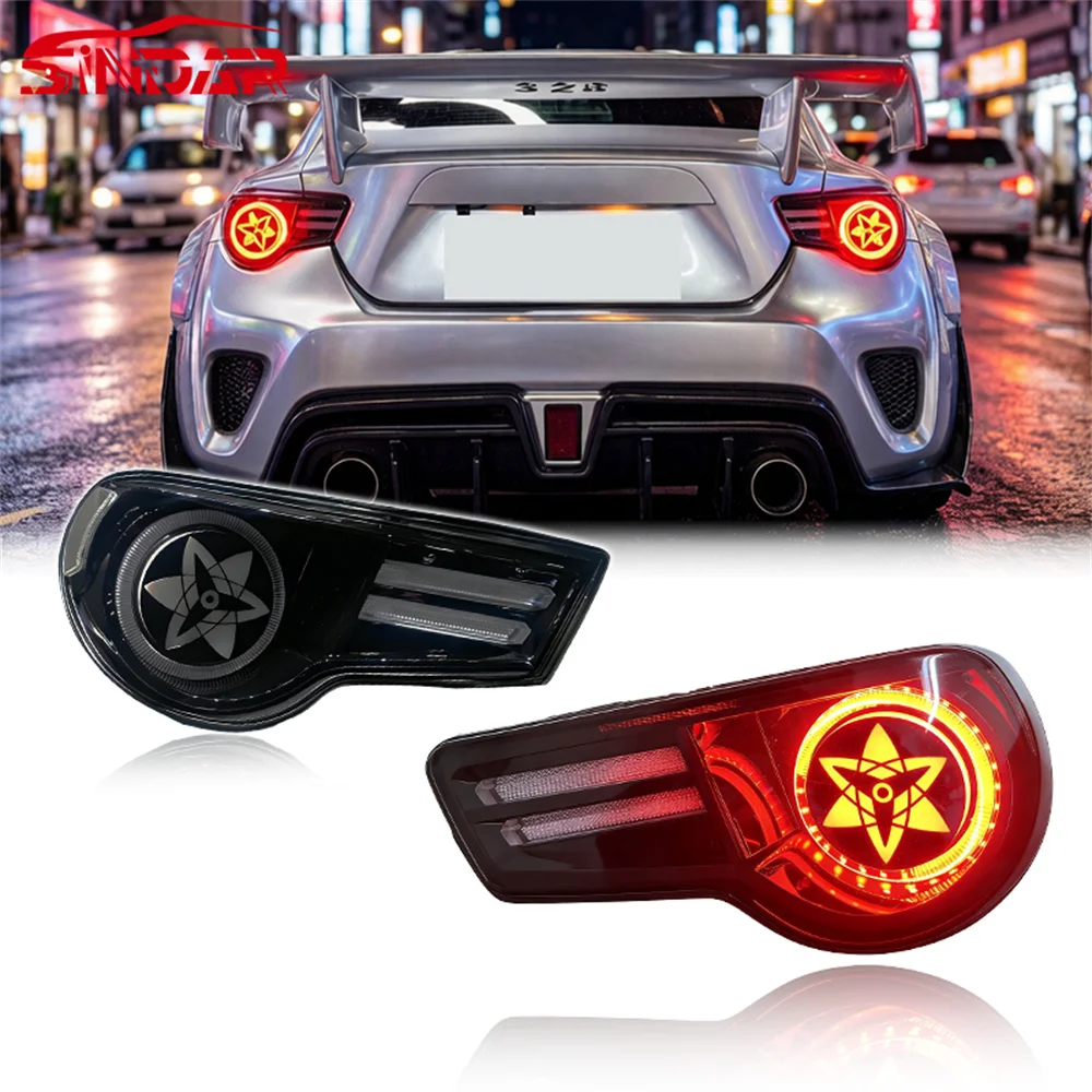 SINDAR LED Tail Lights for Toyota 86 Subaru BRZ Scion FR-S 2012-2020, Sequential Turn Signal, Sharingan Rotating Brake Light