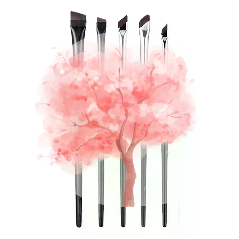 眉輪郭メイクブラシ眉毛アイライナーブラシプロフェッショナル超薄型角度付きライナーアイブラシメイクアップツール