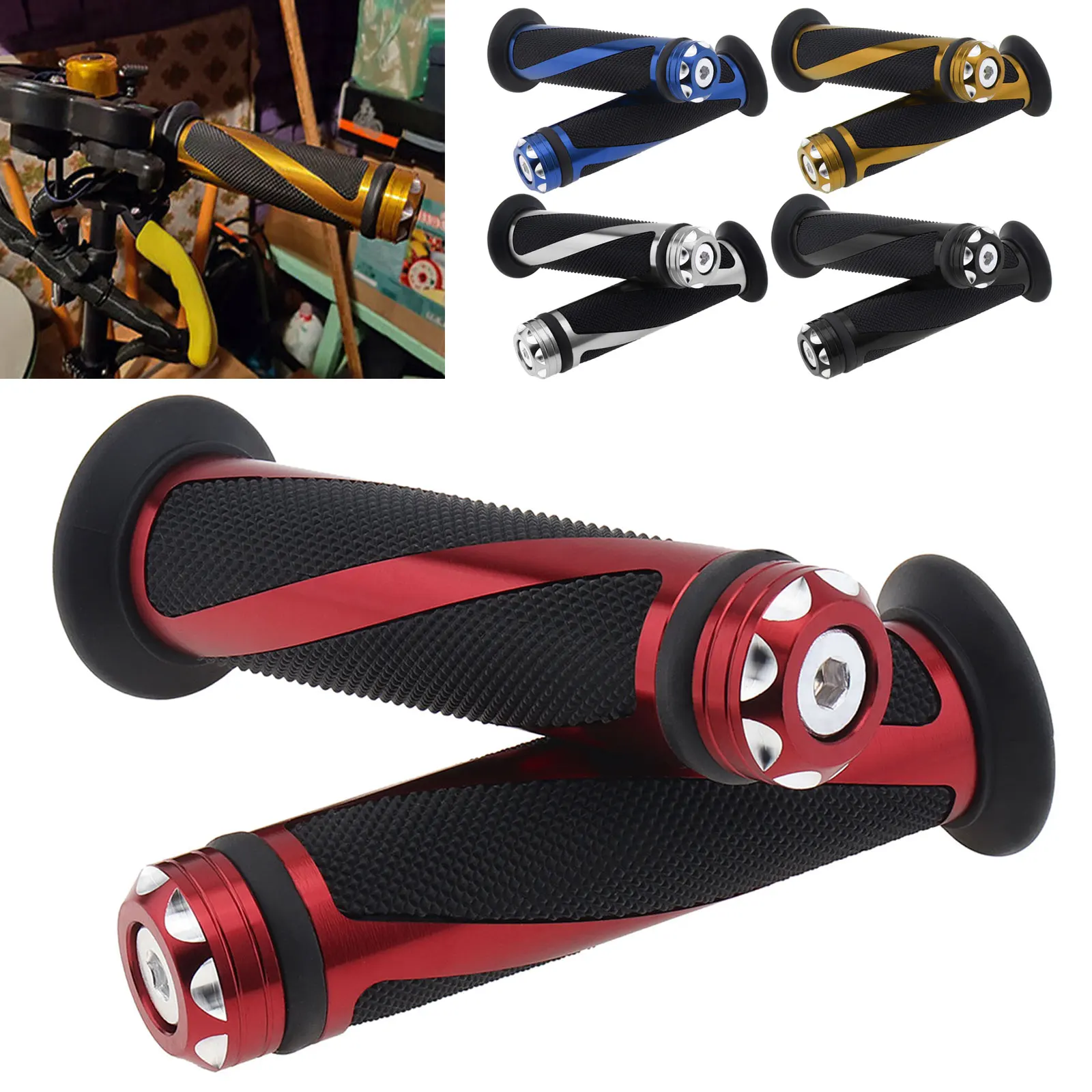 Motorcycle Handlebar Grips Universal Motocross Dirt Bike Motorbike Handle Bar Grip with 22mm 7/8