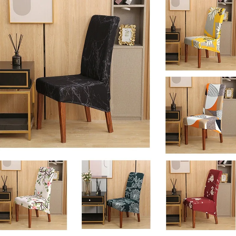 Printed One-Piece Chair Cover Botanical Floral Dustproof Decorative Elastic Chair Cover Oversized Slanted Skirt Chair Protector
