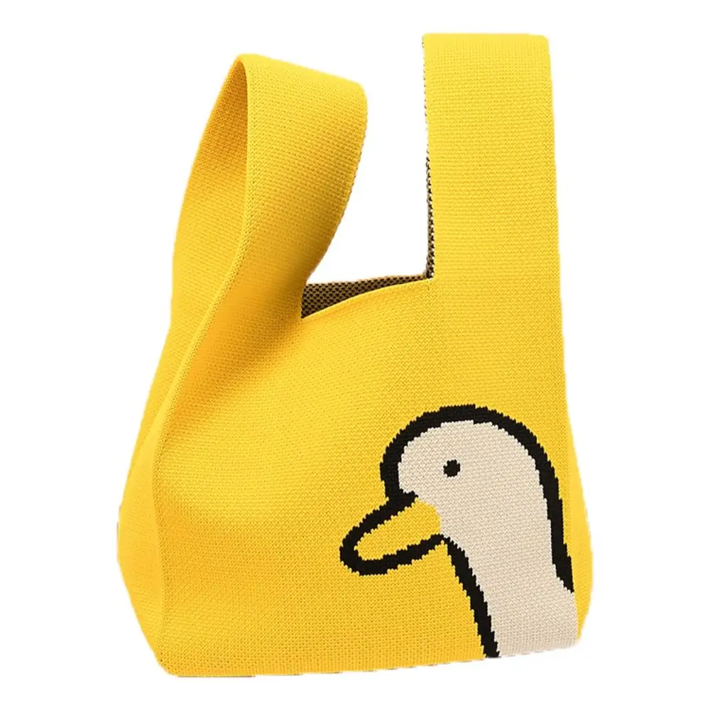 Bolso de mano de punto de Color Ins para mujer y niña, bolsa de mano con diseño de nicho, Mini bolso de muñeca con nudo, hecho a mano bolso de hombro, bolsos de compras reutilizables