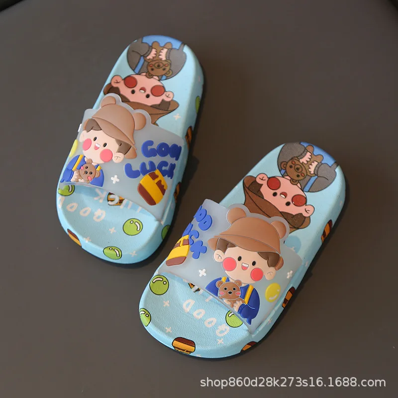 Children\'s Slippers Summer Boys and Girls Indoor Soft Sole Bathroom Bathroom, Non slip Middle School Children\'s Princess Baby Sl