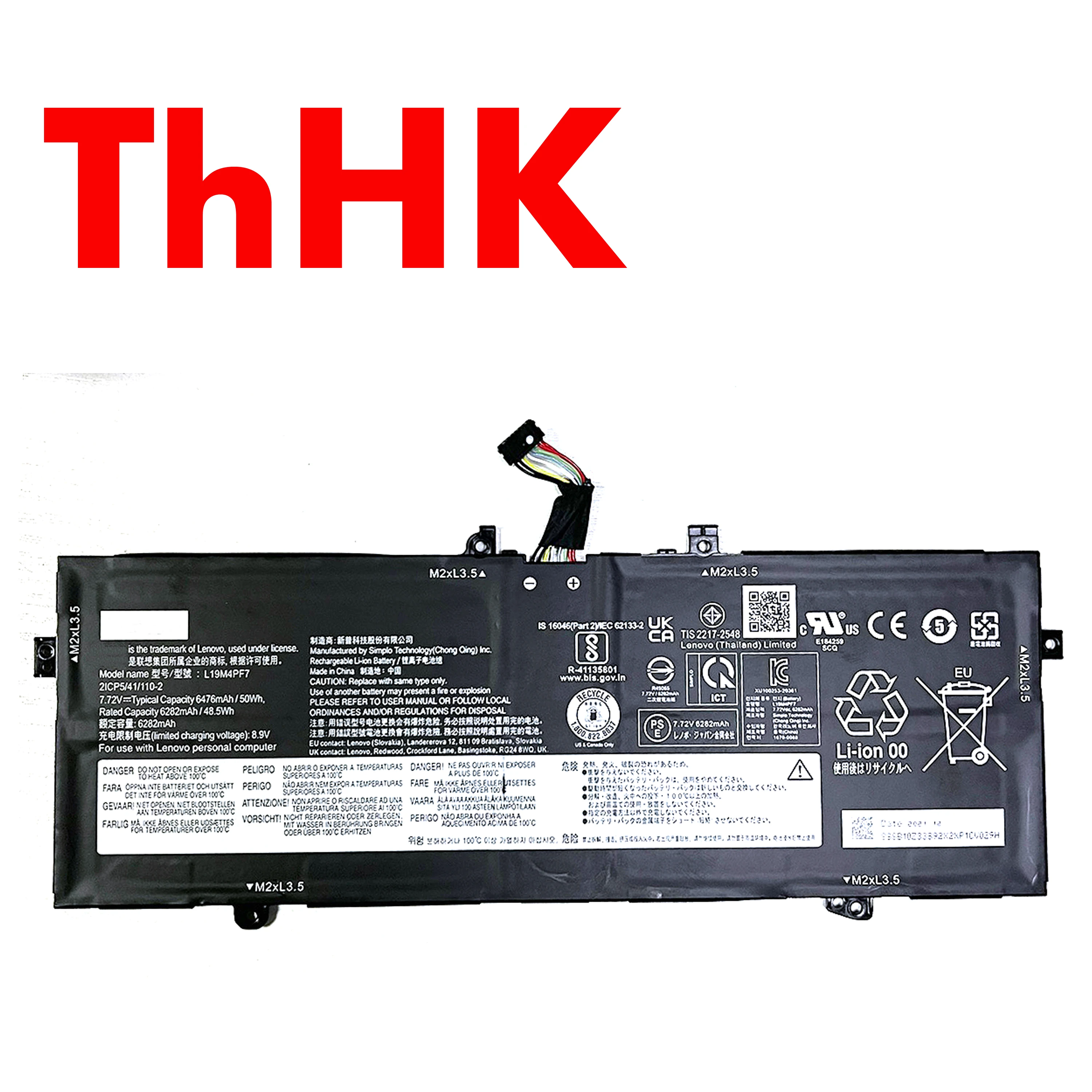 Genuine Original 50Wh L19D4PF5 L19M4PF7 Battery For Lenovo Yoga Slim 7i Carbon 13ITL5 Yoga 13S 2021