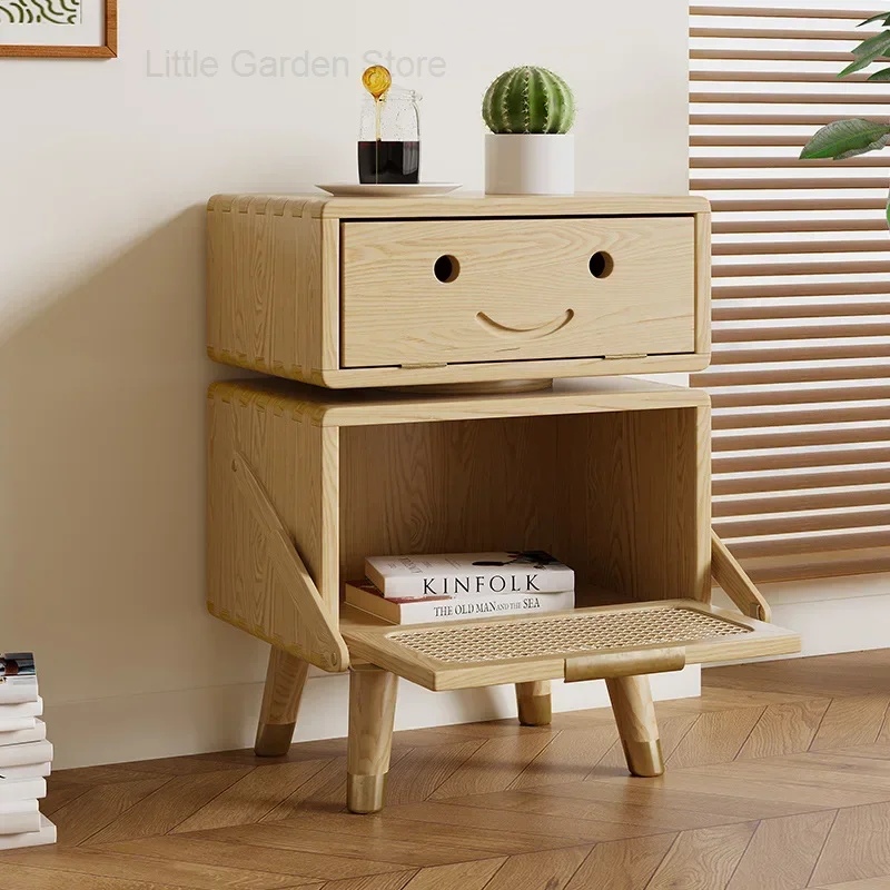 Creative Robots Nightstands Solid Wood Bedside Tables Livingroom Mini Storage Cabinet Modern Night Stands for Bedroom Furniture