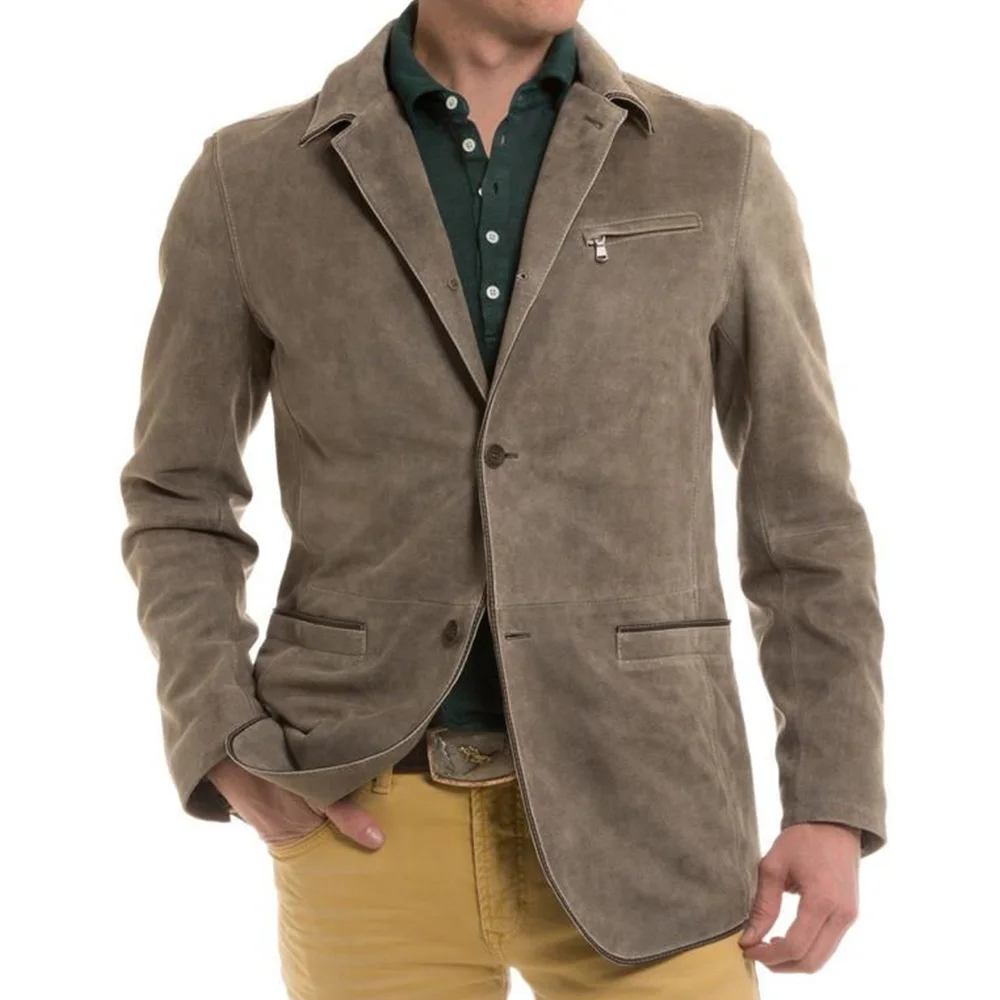 

Men's Blazer Imitation Suede Jacket Slim Fit Design Casual and Fashionable Single-breasted Suit Collar Comfortable Work Clothes