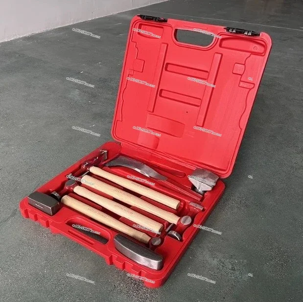 9-Piece Automotive Sheet Metal Depression Repair Tool Set Drawing Hammer Round Head Face Sheet Metal Hammer