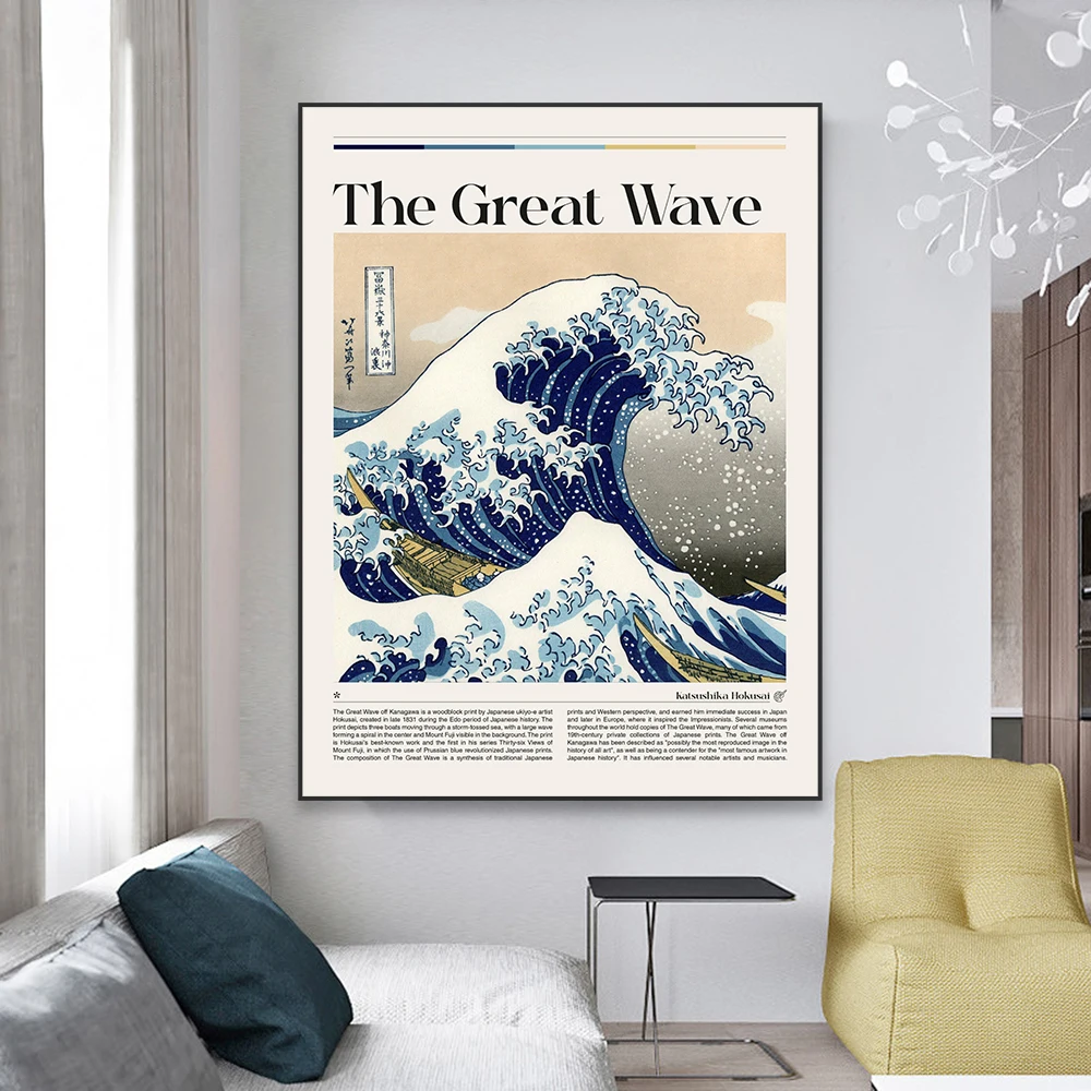 The Great Wave off Kanagawa Print Katsushika Hokusai Oil Painting Prints Poster Minimalist  Japanese Art Canvas Painting Decor