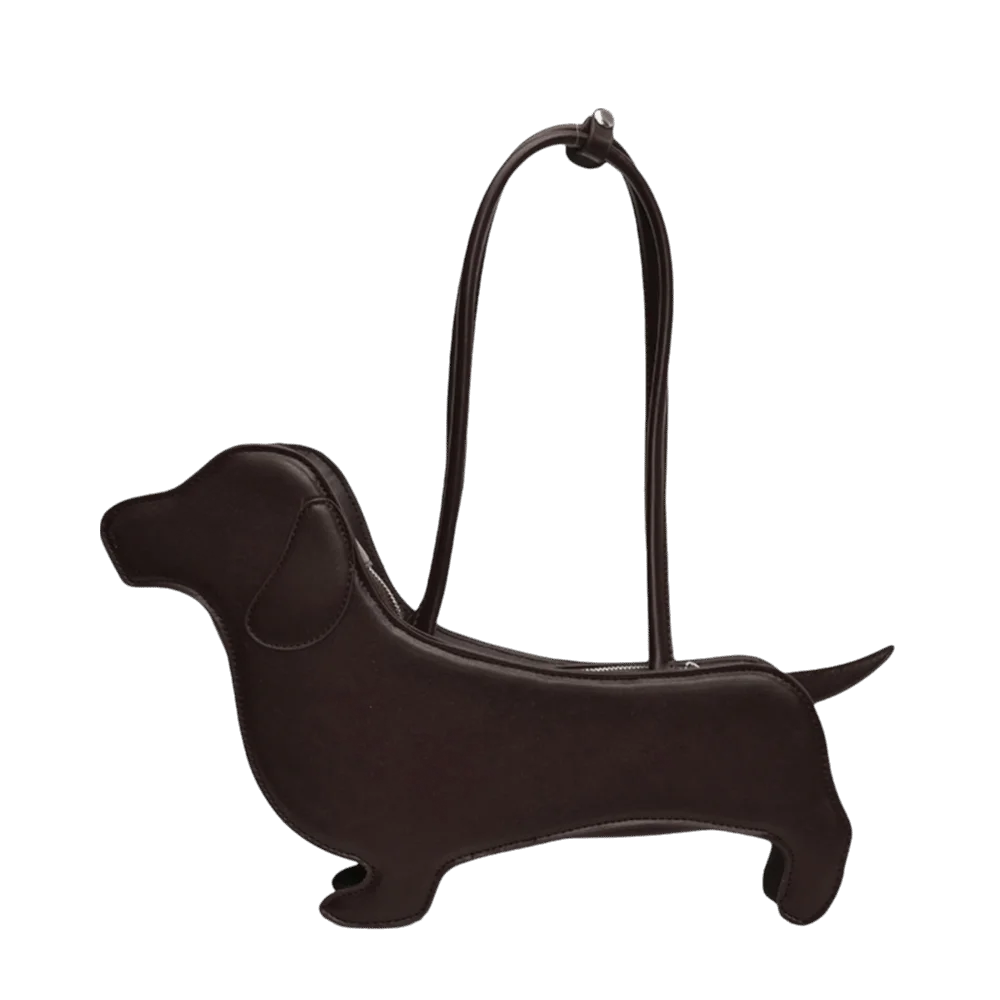 Creative Sausage Dog Dachshund Dog Bag Three-dimensional Pu Leather Animals Shoulder Bag Creative Cute Cartoon Handbag Girls