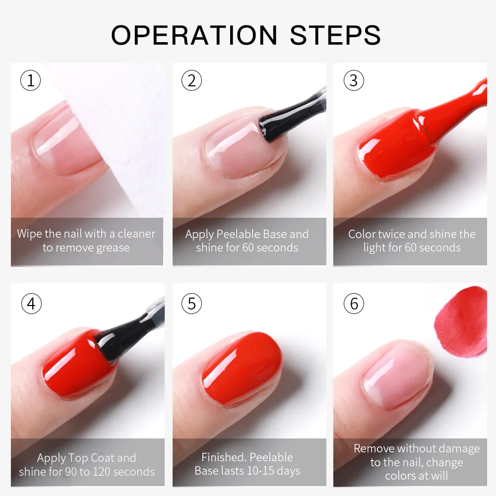 Vernis à ongles Gel Peelable, 15ml, Gel UV, Semi-Permanent pour protéger les ongles, avec ensemble de couche de finition