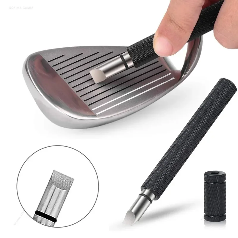 U V Square Grooves Golf Club Groove Sharpener Cleaner Stainless Steel Flat Blade Sharpening Restore Backspin Wedges Irons