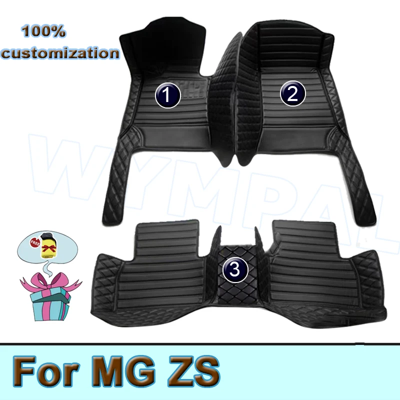 Non-hybrid Car Mats For MG ZS ZX ZST Astor ZS11 Crossover 2018~2022 Waterproof Floor Mats Push Button handbrake Car Accessories