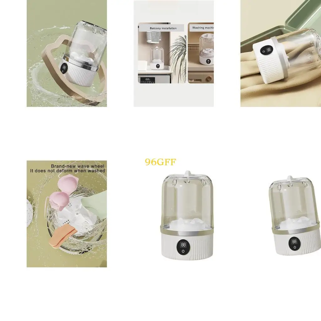 

96GF Portable Miniature Washing Machine 3000mAh Wireless Washer For Underwear Socks