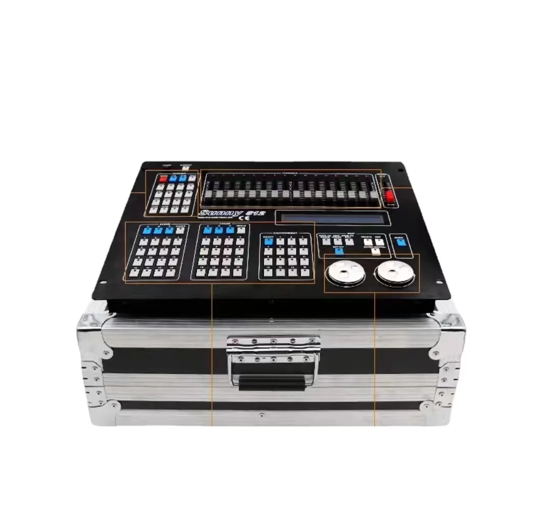 

Professional Stage Light DMX Master Console New Sunny 512 DMX Controller With Flycase Package Use For Led Par Beam Moving Head