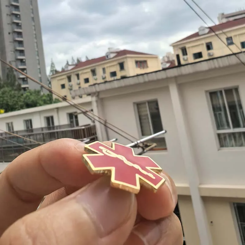 50pcs Doctor Brooch Nursing Ambulance Lapel Pin Enamel Badge Star of Life Paramedic-Iron